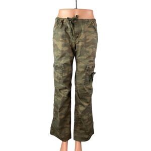 Old Navy Women's Camo Army Military Mid Rise Cargo Straight Trousers Pants Sz 4